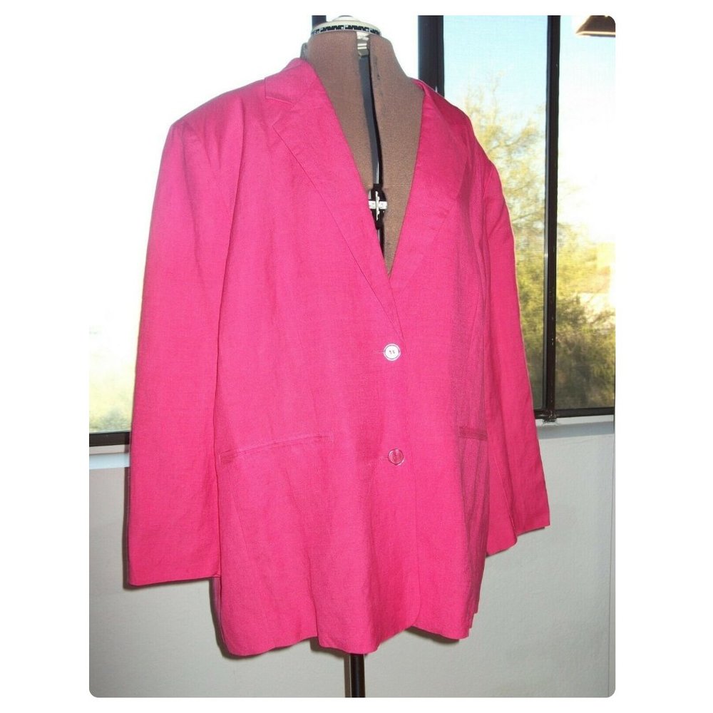 Jessica London Plus Size 22 2X Blazer Pink Coat - Picture 6 of 9